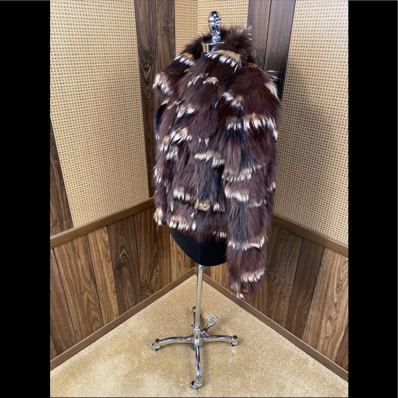 DYED MULTI-COLOR DENMARK FOX PEICES FUR JACKET - Picture 4 of 11